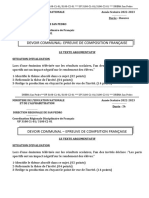 Devoir Communal-Epreuve de Composition Française: Le Texte Argumentatif Situation D'Evaluation