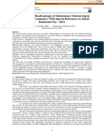 Advantages and Disadvantages of Maintenance Outsourcing in Manufacturing Companies: With Special References To Jubail Industrial City - KSA