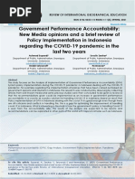 Achmad Supandi Et Al (2021) Government Performance Accountability: New Media Opinions and A Brief Review of Policy Implementation in Indonesia Regarding The COVID-19 Pandemic in The Last Two Years