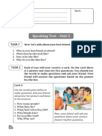 Speaking Test - Unit 3