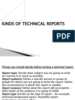 Kinds of Technical Report