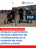 Informe Preliminar Enero 2023 - Agresiones A Periodistas Durante La Cobertura de Movilizaciones Sociales en El Contexto de Crisis Política y Social