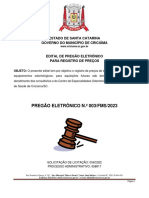 Pregão Eletrônico N.º 003/Fms/2023: Estado de Santa Catarina Governo Do Município de Criciúma