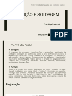 Fundição e Soldagem - Programação. Processos de Fabricação