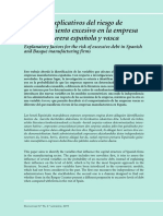 Factores Explicativos Del Riesgo de Endeudamiento Excesivo en La Empresa Manufacturera Española y Vasca