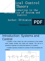 An Introduction To The Mathematics of System and Control: Author Efthimios Kappos