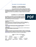 Variable Controlables y No Controlables