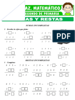 Sumas y Restas de Numeros de 3 Cifras para Segundo de Primaria