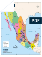 Mapa Mexico Color Con Nombres