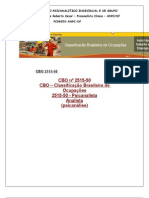 Cbo 2515-50 Atribuído Aos Psicanalistas e Resumo Das Atribuições Profissionais