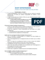 Présentation Du PROJET ENTREPRENDRE - AUF-UCAD-2022