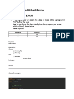 PHP and Mysql Exam