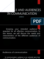 Clientele and Audiences in Communication: Lesson 12