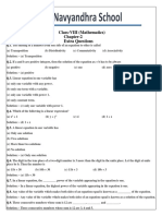 Extra Questions - Linear Equations in One Variable