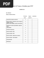 Matemática - Listado de Temas A Estudiar para PDT