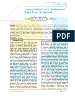 Structural Equation Model of Guests' Satisfaction of Inland Resorts in Region Xii