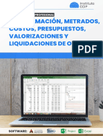 BROCHURE - PROGRAMACIÓN, METRADOS, COSTOS, PRESUPUESTOS, VALORIZACIONES Y LIQUIDACIONES DE OBRAS v22