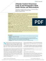 Low-Versus High-Chloride Content Intravenous Solutions For Critically Ill and Perioperative Adult Patients: A Systematic Review and Meta-Analysis