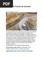 Receta de Pastel de Tamales