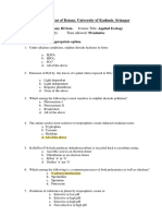 MCQ Quize 2020 Applied Ecol F