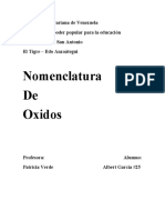 Nomenclatura de Oxidos