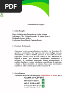 Modelo Relatório Psicológico Psique GAMA Shopping