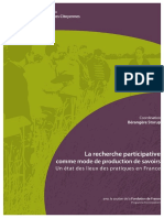 La Recherche Participative Comme Mode de Production Des Savoirs, Un Etat Des Lieux Des Pratiques en France