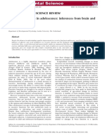 Developmental Science Review Executive Functions in Adolescence: Inferences From Brain and Behavior