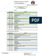 Schedule of First Periodic Exam 22-23-1