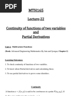 Lecture 22 Continuity and Partial Derivatives MTH165