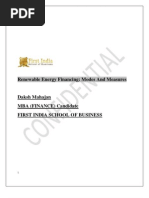 Renewable Energy Financing: Modes and Measures