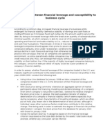 Financial Leverage As A Predictor of Financial Stability During Economic Distress