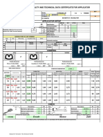 Quality and Technical Data Certificate For Applicator: L 105002 EVS0323-JB