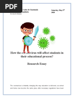 How The Coronavirus Will Affect Students in Their Educational Process - Essay