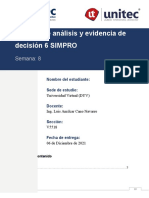 Reporte de Análisis y Evidencia de Decisión 6 SIMPRO - Grupo #2