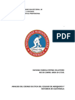 Analisis, Codigo de Etica Del Colegio de Abogados y Notarios, Dayana Espina