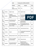 10th Class Date Sheet