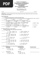 Periodical Test Math 8