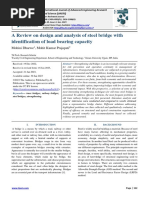 A Review On Design and Analysis of Steel Bridge With Identification of Load Bearing Capacity