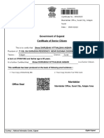 Government of Gujarat Certificate of Senior Citizen: 1 True Copy of Electricity Bill. 2 True Copy Income Tax PAN Card