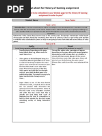 Av Script Sheet For History of Gaming Assignment