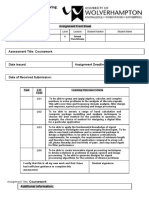 Assignment Front Sheet