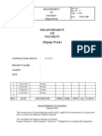 Measurement of Payment (Piping Work)