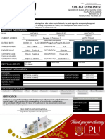 College Department: Applicant Information