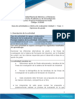 Guía de Actividades y Rúbrica de Evaluación - Unidad 1 - Fase 1 Opciones de Grado