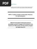 Joint Administrators' Statement of Proposals - WRFC Trading Limited