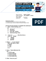 Soal UTS Bahasa Inggris Kelas 7 Semester 1 Selesai