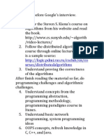 TODO List Before Google's Interview
