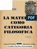 La Materia Como Categoria Filosofica-K