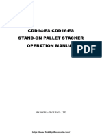 Hangcha CDD14-16 Pallet Stacker Operator's Manual PDF